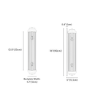 Clérachic wall light dimension drawing, 40 cm × 12 cm, every measurement marked in centimetres and inches.