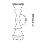 Clérachic wall light dimension drawing, every measurement marked in centimetres and inches.