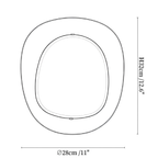 Dimension drawing of this Clérachic wall light, with its height and width marked.