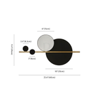 Clérachic wall light dimension drawing, 60 cm, every measurement marked in centimetres and inches.