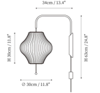 Clérachic wall light dimension drawing, 2 of 4, every measurement marked in centimetres and inches.