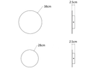 Clérachic wall light dimension drawing, every measurement marked in centimetres and inches.