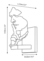 Clérachic wall light dimension drawing, every measurement marked in centimetres and inches.