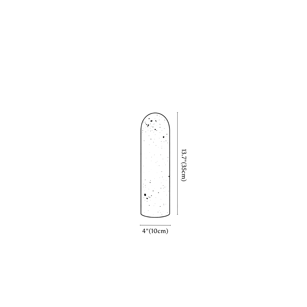 Clérachic wall light dimension drawing, every measurement marked in centimetres and inches.