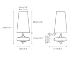Dimension drawing of this Clérachic single-arm wall sconce, with its height, width and projection marked.