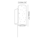 Dimension drawing of this Clérachic cylindrical wall light, with its 6.5 cm diameter and 23 cm height marked.