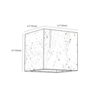 Clérachic wall light dimension drawing, Cube, 12 × 12 cm, every measurement marked in centimetres and inches.