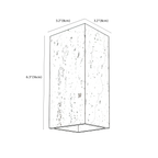 Clérachic wall light dimension drawing, Rectangle, 8 × 16 cm, every measurement marked in centimetres and inches.