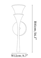 Clérachic wall light dimension drawing, every measurement marked in centimetres and inches.