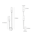 Clérachic wall light dimension drawing, every measurement marked in centimetres and inches.