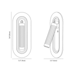 Clérachic wall light dimension drawing, Embedded, every measurement marked in centimetres and inches.