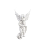 Cherub Clérachic wall light on a white backdrop, the figure resting its chin on one hand with a cloth draped below.