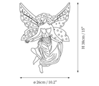 Dimension drawing of this Clérachic wall light in its fairy shape, with its height and width marked.