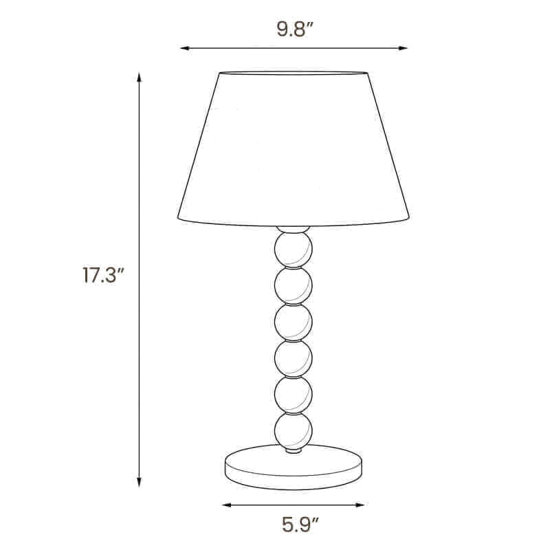 Dimension drawing of this Clérachic table lamp, with its height and width marked.