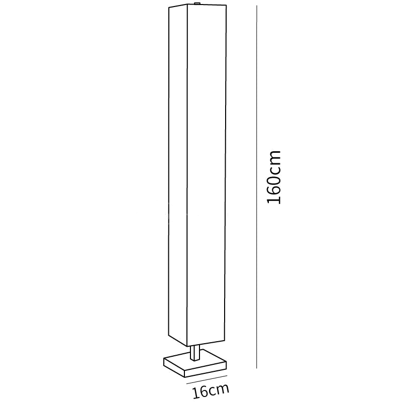 Dimension drawing of this Clérachic floor lamp, with its height and width marked.