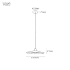 Clérachic pendant light dimension drawing, 1 head - 55 × 15 cm, every measurement marked in centimetres and inches.