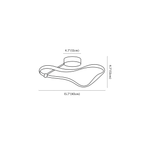 Clérachic ceiling light dimension drawing, 1 of 3, every measurement marked in centimetres and inches.