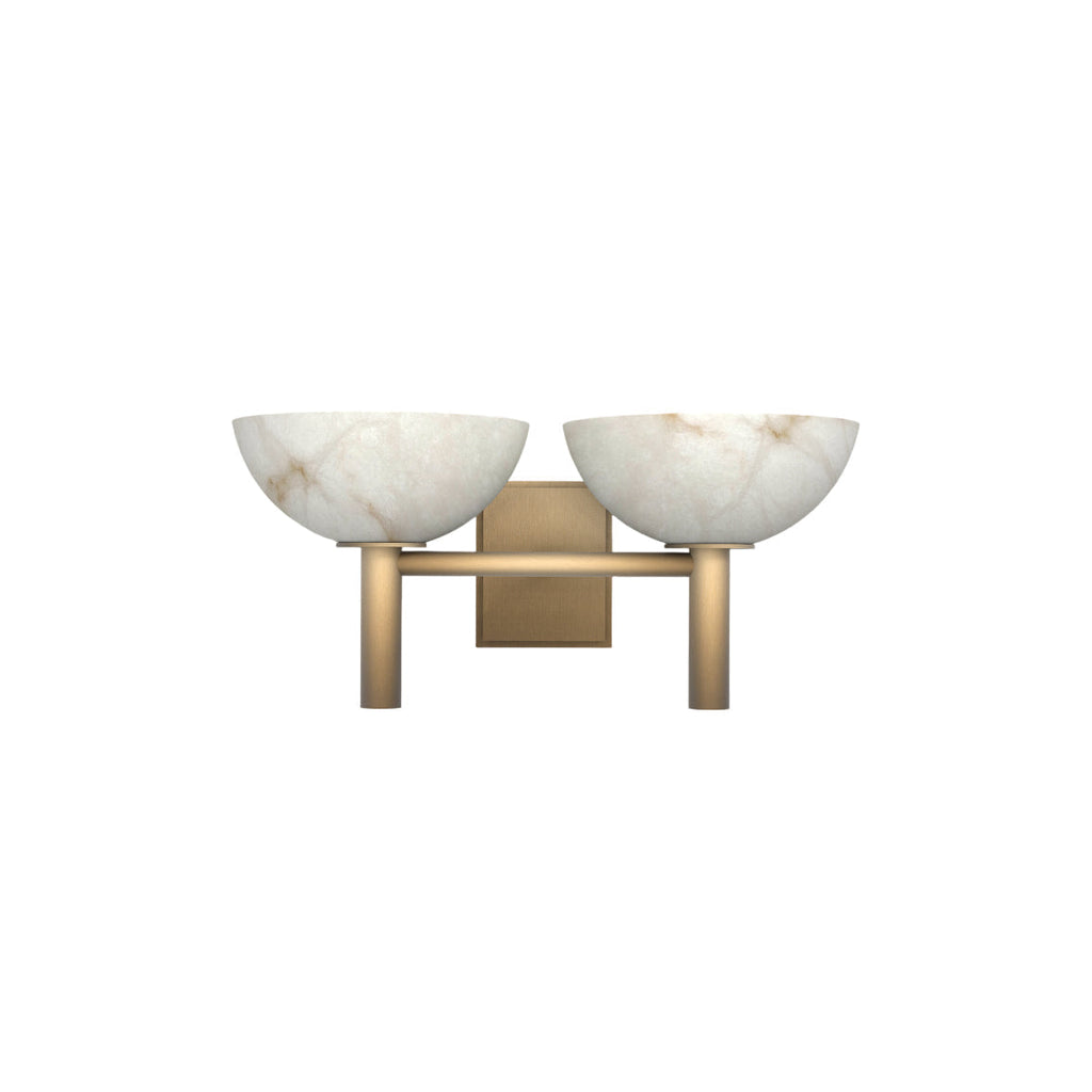 Clérachic Weft wall sconce in brass, cut out on white so the full 20 in span of the frame is visible.
