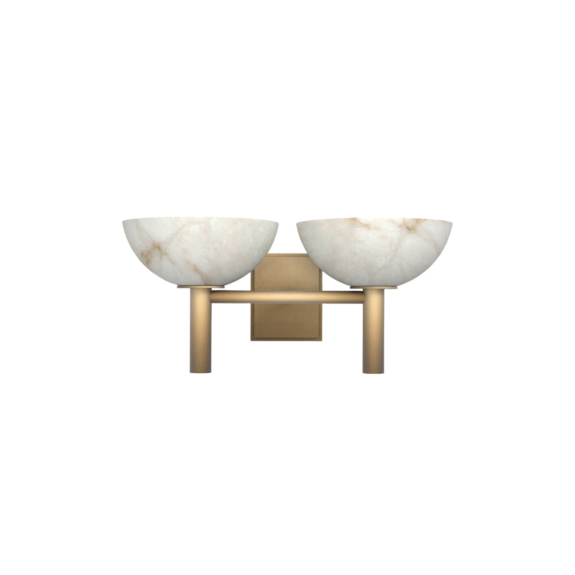 Clérachic Weft wall sconce in brass, cut out on white so the full 20 in span of the frame is visible.