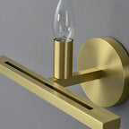 Clérachic White Alabaster Wall Sconce with the shade off, showing the candle bulb seated in its brushed brass socket.
