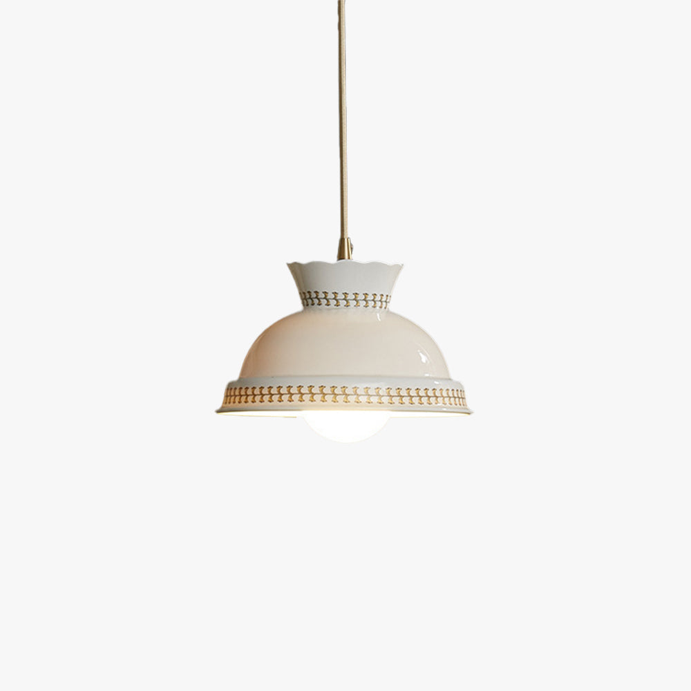 Clérachic White Ceramic Pendant Light for Hallway — gallery 02, HD338.
