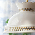Clérachic White Ceramic Pendant Light for Hallway — gallery 06, imgi 7 ModernLuminaireHat ShapedCeramicPendantLi.