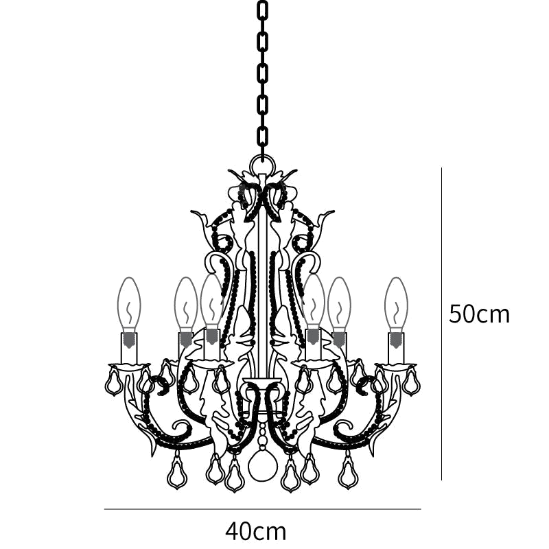 Clérachic pendant light dimension drawing, 2 of 3, every measurement marked in centimetres and inches.