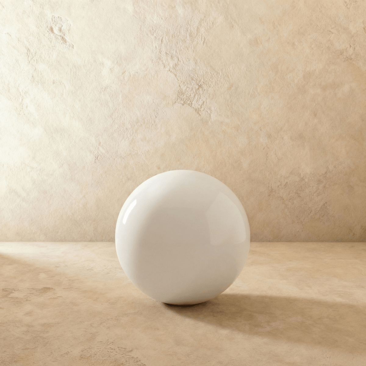 This oversized Clérachic sphere floor lamp appears unlit, showing a matte, more opaque white finish.