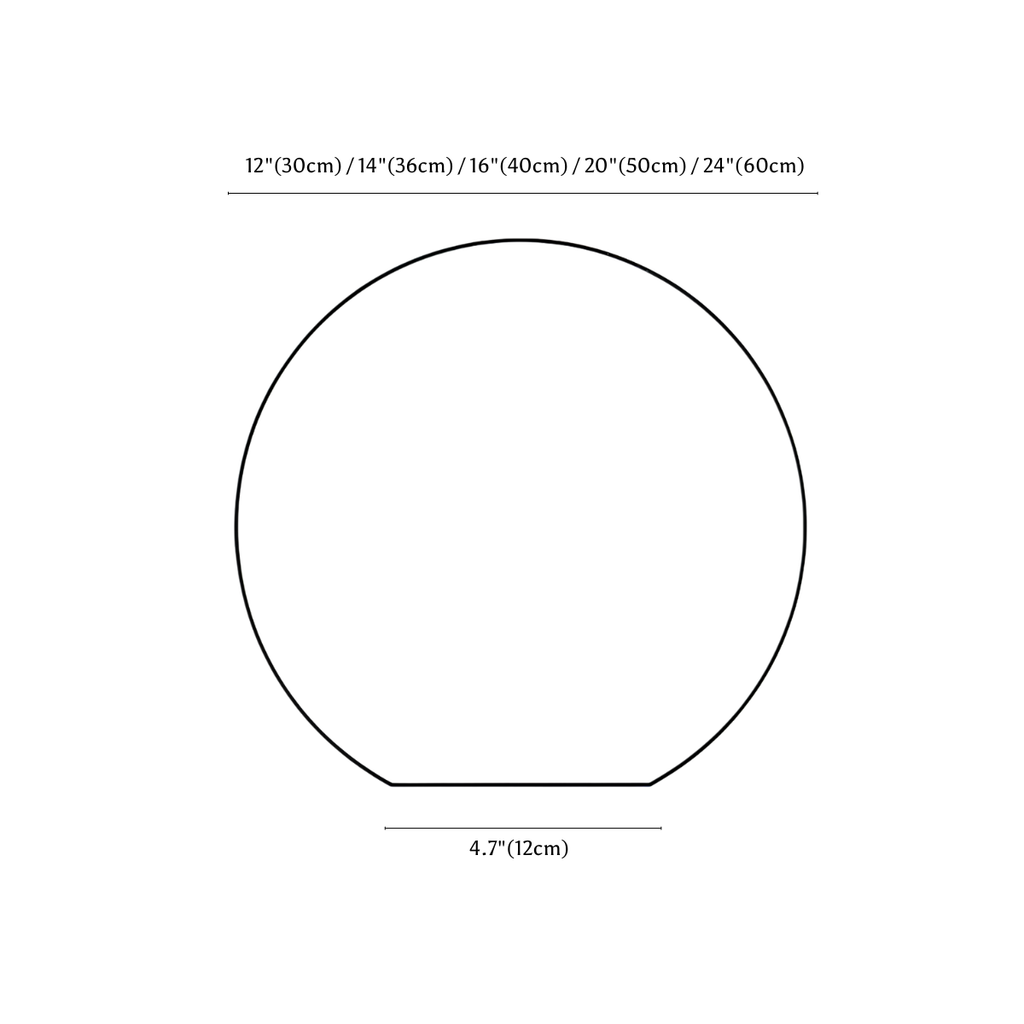 Clérachic floor lamp dimension drawing, 30, 60 cm, every measurement marked in centimetres and inches.