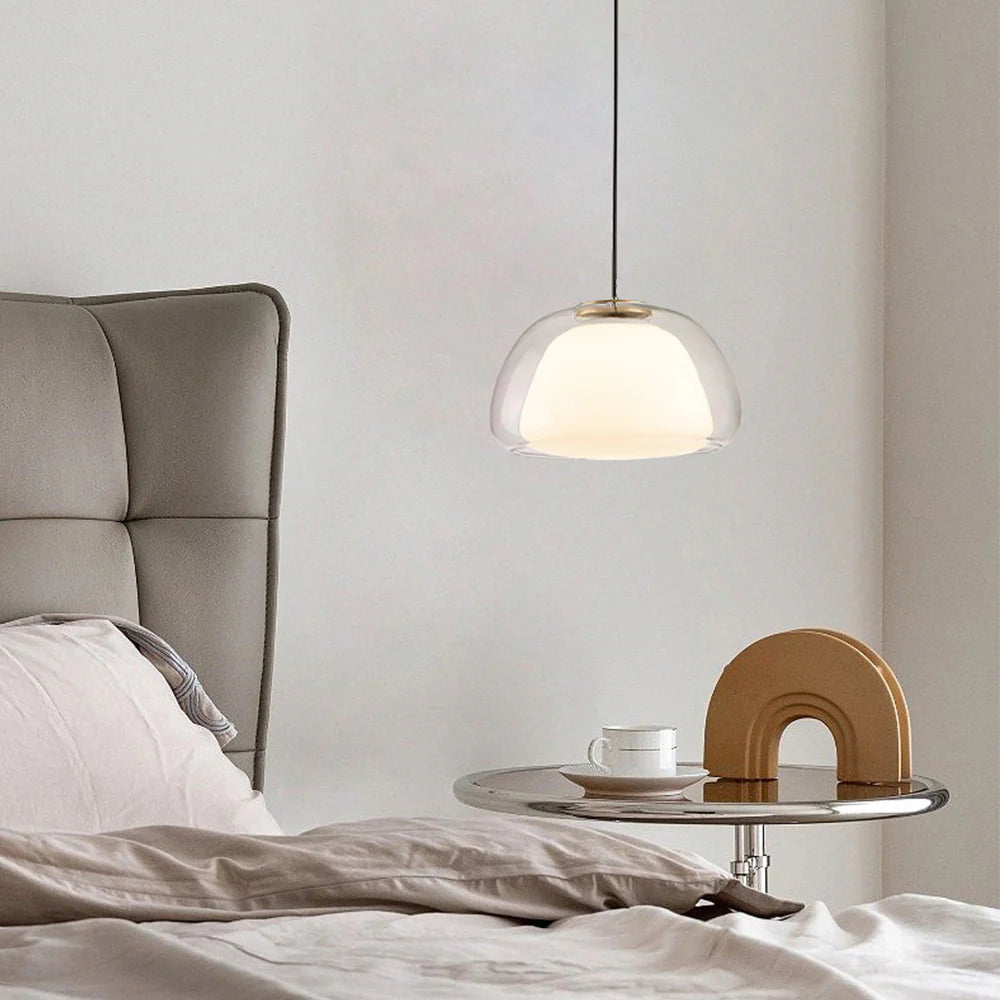 Clérachic White Glass Dome Pendant Light for Living Room — gallery 02, ModernMilkGlassJellyPendantLight Homdiy 3 9e7697.