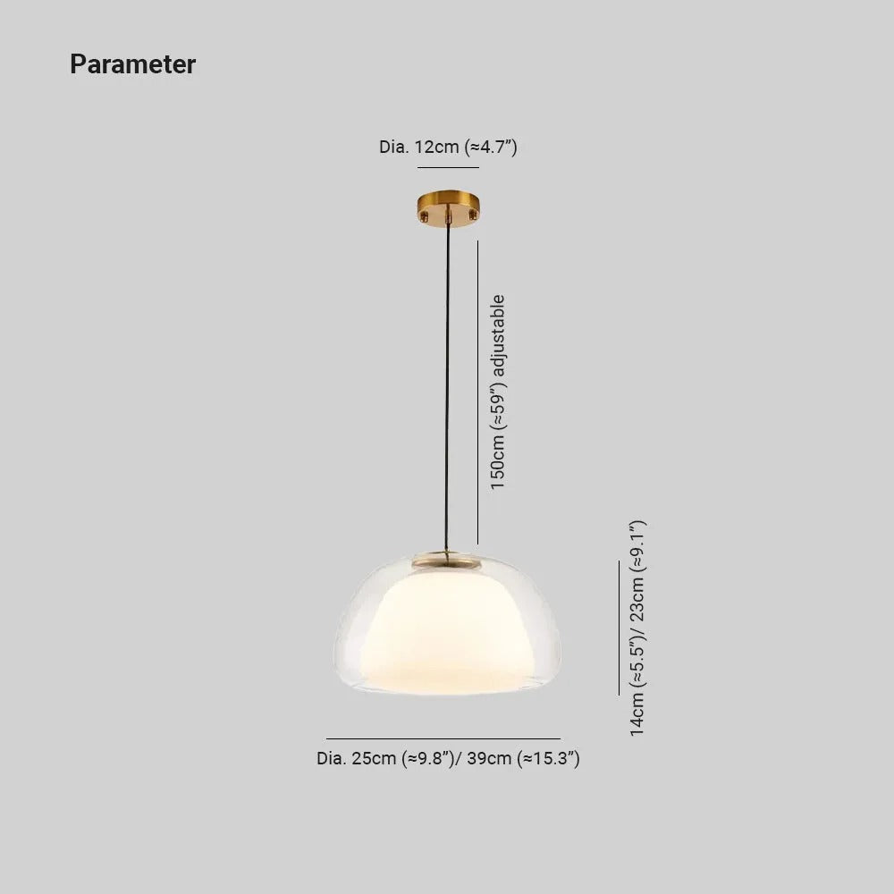Clérachic White Glass Dome Pendant Light for Living Room — gallery 04, imgi 5 HD377 5bb3040f 6c66 45b5 981d f6c8ff957da.