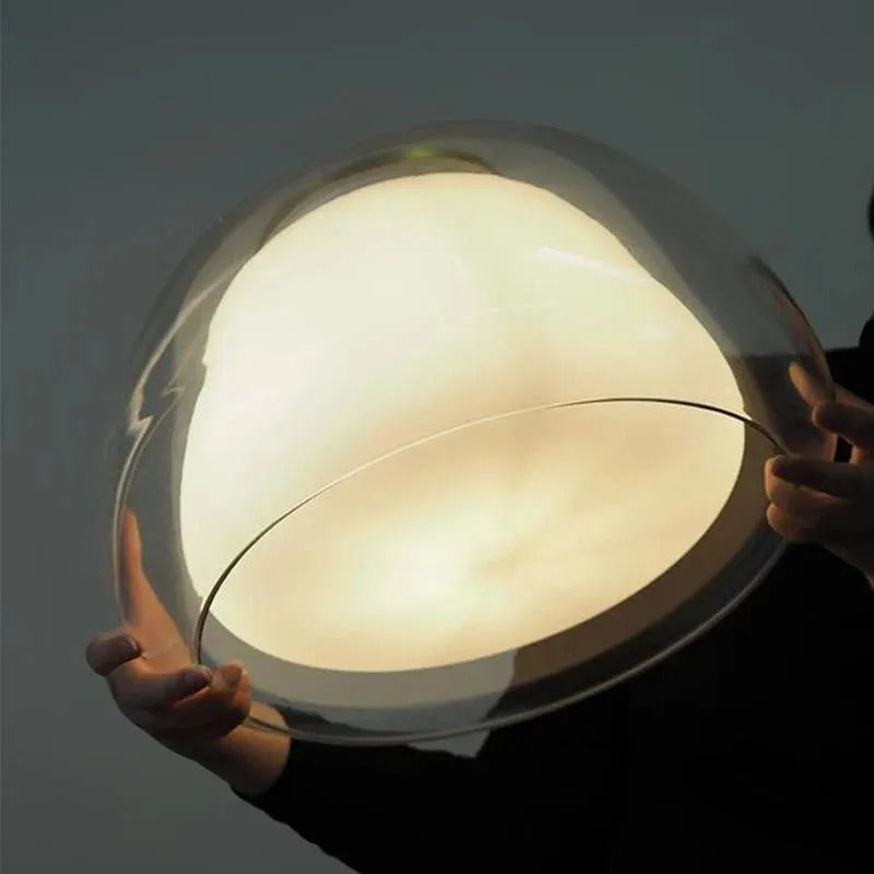 Clérachic White Glass Dome Pendant Light for Living Room — gallery 06, imgi 7 ModernMilkGlassJellyPendantLight Homdiy 1.