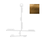 Dimension drawing of this Clérachic pendant, with its height and width marked and a brass finish swatch at the top right.