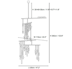 Clérachic pendant light dimension drawing, 3 of 6, every measurement marked in centimetres and inches.
