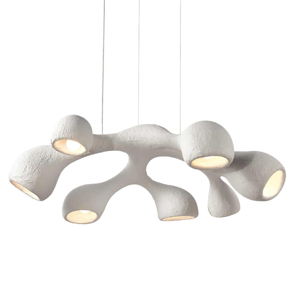 Flat view of this Clérachic pendant on white, its seven arms spread wide, with an opening at the end of each.