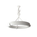 Clérachic ceiling light on white with a small round canopy and a leaf stem, the plaster ring below seen from slightly above.