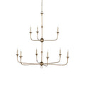 Clérachic's Wisp Grande chandelier shown again in its nine-arm, two-tier form on a plain white background.