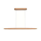 Clérachic beech pendant, front view, with a wide, thin body hung level beneath its oval canopy, on a white background.