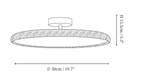 Dimension drawing of this Clérachic ceiling light, with its 50 cm diameter and 13.5 cm height marked.