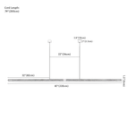 Clérachic pendant light dimension drawing, 87 220 cm, every measurement marked in centimetres and inches.