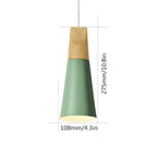 Size drawing of the slim green Clérachic cone pendant, 275 mm (10.8″) tall and 108 mm (4.3″) wide.