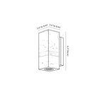 Clérachic wall light dimension drawing, 2, every measurement marked in centimetres and inches.