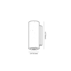 Clérachic wall light dimension drawing, 2 of 2, every measurement marked in centimetres and inches.