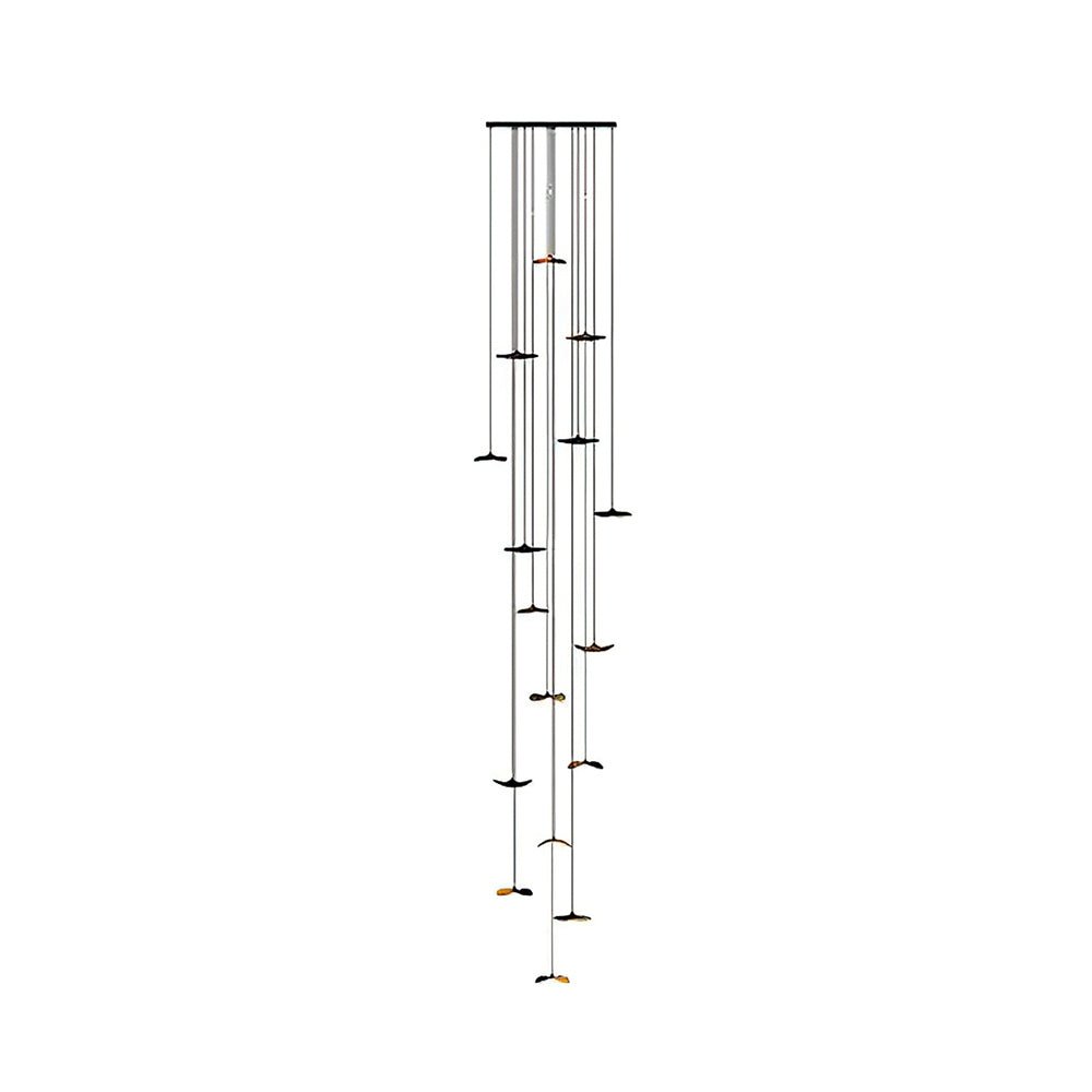 Tall narrow cluster of Clérachic leaf pendants hanging from a small round canopy, shown on a white background.