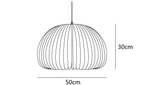 Dimension drawing of this Clérachic pendant, with its height of 30 cm and width of 50 cm marked.