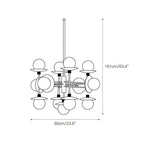 Clérachic Xenon dimension drawing giving the full height as 161cm/63.4" and the overall spread as 60cm/23.6".