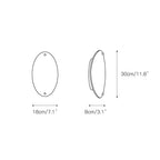 Clérachic wall lamp dimension drawing: 18 cm / 7.1 in wide, 8 cm / 3.1 in deep and 30 cm / 11.8 in tall.