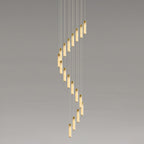 Clérachic Zeal chandelier in its taller configuration, the drops descending in a continuous S-curve down the wall.