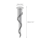 The Clérachic Zeal drawing for the 32-drop version: 100 cm / 39.4 in across with a 300 cm / 118.1 in drop.