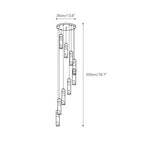 The Clérachic Zeal drawing for the nine-drop version, a 35 cm / 13.8 in canopy above a 200 cm / 78.7 in drop.